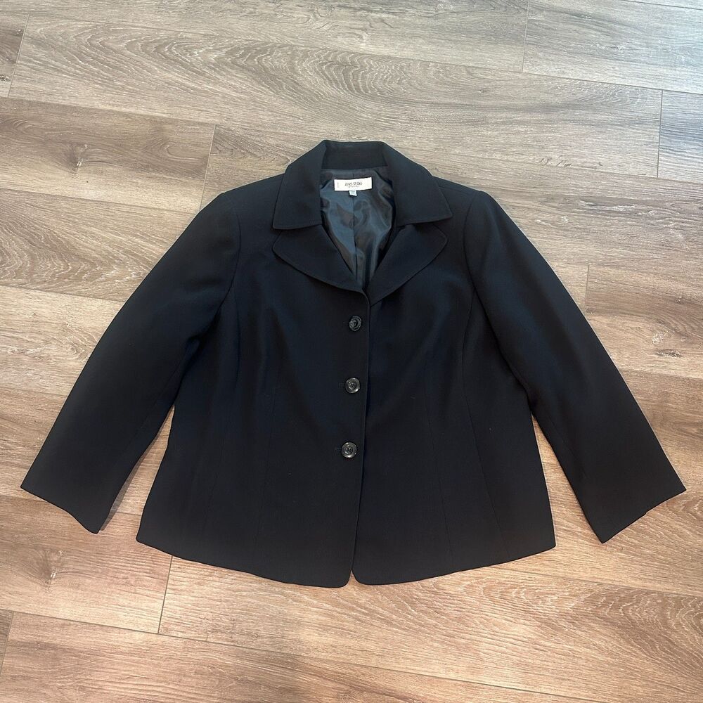 Women Black 3 Button Tailored Suit Blazer Jacket Plus Size 20W